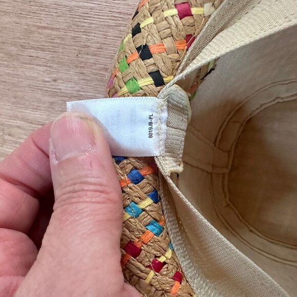 Joe Boxer Multicolor Straw Fedora Hat OSFM Fall Boho Transitional Accessory - Picture 4 of 5